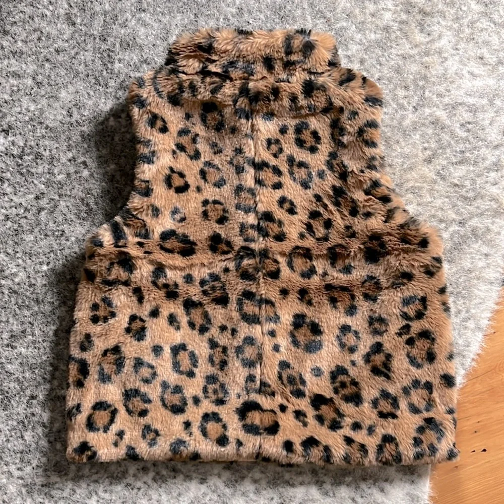 J.Crew Girls’ Leopard Faux Fur Vest—XS